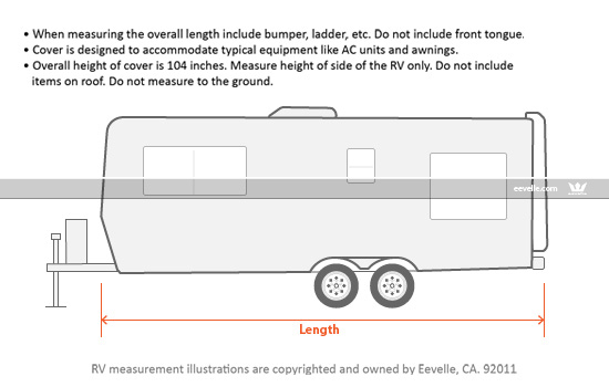 Be sure to measure your RV carefully. Do not rely on measurements published by the manufacturer or dealer.
