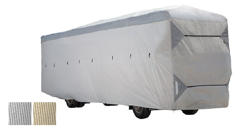 Class A RV Cover, RV Cover, mid colro bar